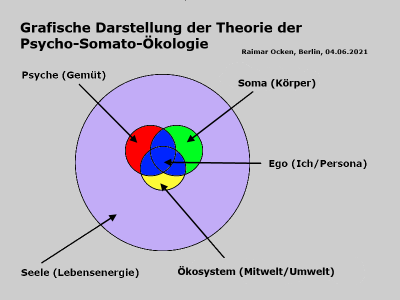 Grafik der Wechselwirkungen von Psyche (Gemüt), Soma (Körper) und Mitwelt (Umwelt)