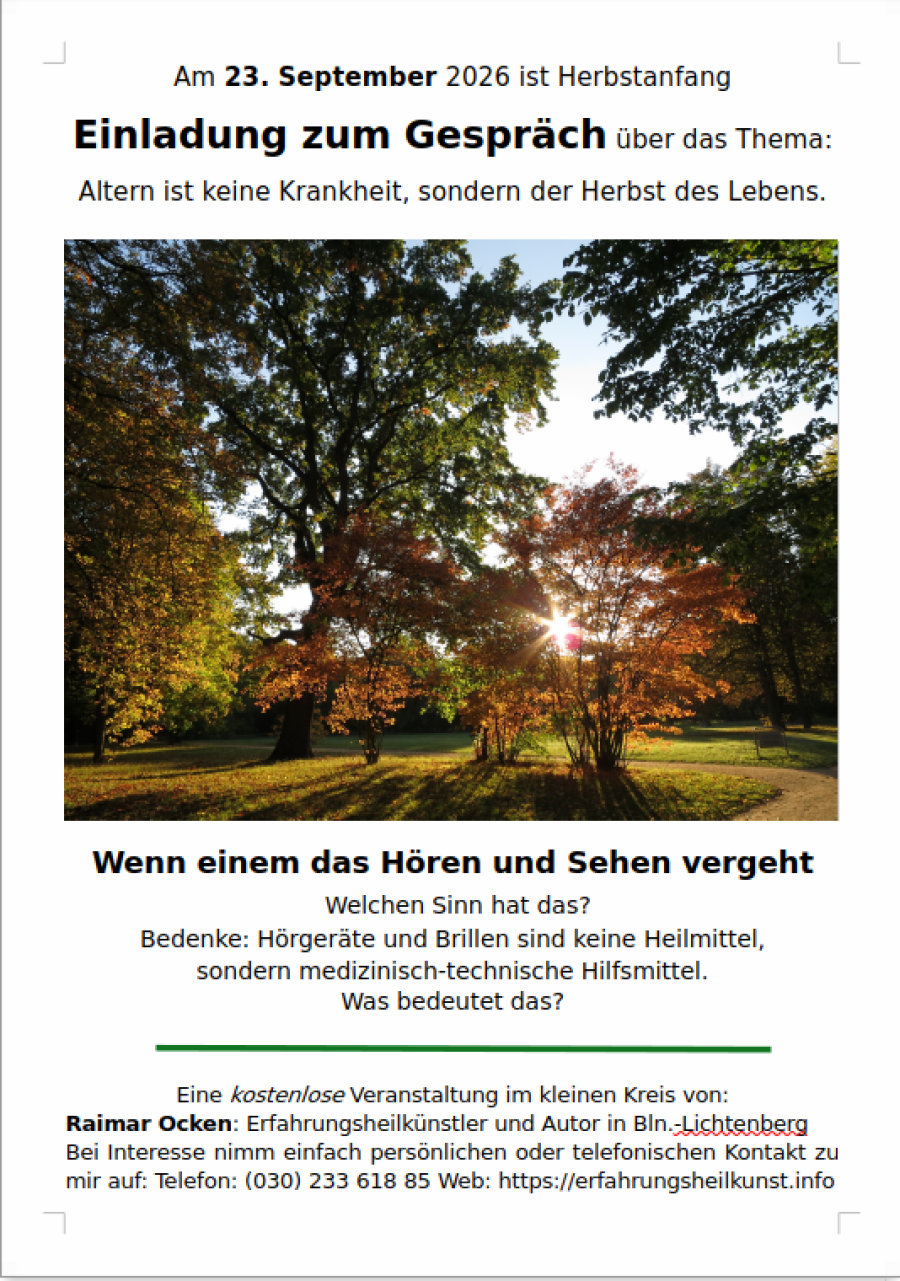 Ein Ladung zum Gespräch über gesundes Altern